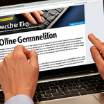 **Prompt:** Close-up of hands typing on a laptop, screen displaying a positive news article about a local German business. Soft, warm lighting. Keywords: "SEO Erfolg," "Online Reputation," "Positive Schlagzeilen," "Deutsche Firma".