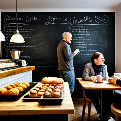 Home 31 디지털 명성 관리의 산업별 차이점 - Café Authenticity**
"A cozy café in Berlin, Germany, bustling with patrons enjoying coffee and past...