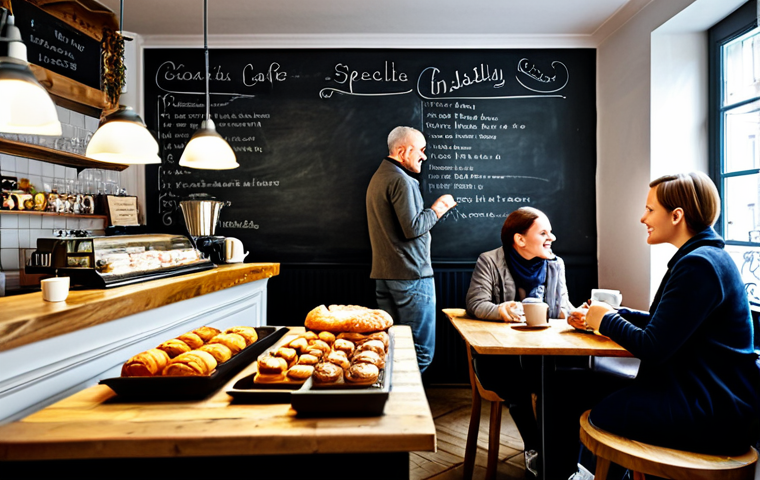 디지털 명성 관리의 산업별 차이점 - Café Authenticity**
"A cozy café in Berlin, Germany, bustling with patrons enjoying coffee and past...